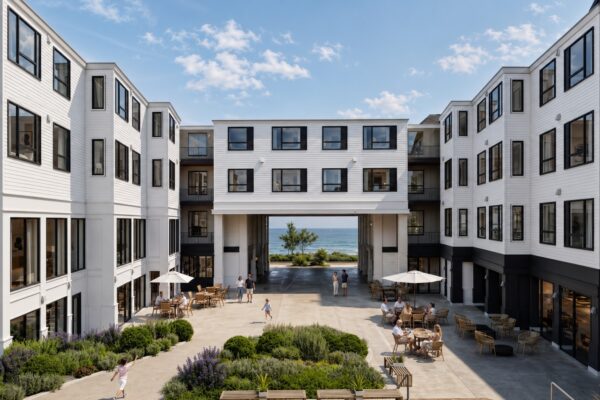 Paragon courtyard with people